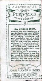 1916 Player's Players Past & Present #13 Miss Winifred Emery as 