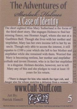 2013 Cult-Stuff The Adventures of Sherlock Holmes #5 A Case of Identity Back