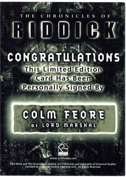 2004 Rittenhouse The Chronicles of Riddick - Autographs #NNO Colm Feore Back