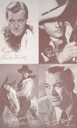 1947 Exhibits All-Star Cowboys #NNO Charles Starrett / Bob Baker / Gary Cooper / Ward Bond Front