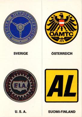 1977 Panini Super Auto Stickers #4 Österreich / Suomi-Finland / Sverige / U.S.A. Front