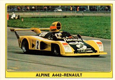 1977 Panini Super Auto Stickers #43 Alpine A442-Renault Front