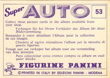 1977 Panini Super Auto Stickers #53 Alfetta 2000 Back