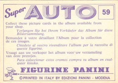 1977 Panini Super Auto Stickers #59 Autobianchi A 112 Elegant Back