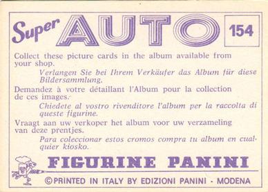 1977 Panini Super Auto Stickers #154 Automobiles Peugeot Back