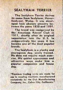 1957 Oak Manufacturing Premiere Dogs #NNO Sealyham Terrier Back