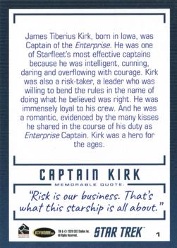 2020 Rittenhouse Star Trek The Original Series Archives & Inscriptions #1 Captain Kirk Back