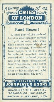 1916 Player's Cries of London #2 Band Boxes! Back