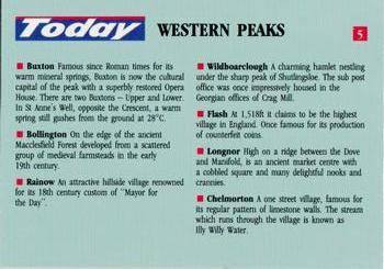 1991 Today Around Britain Mini Touring Maps #5 The Western Peaks Back