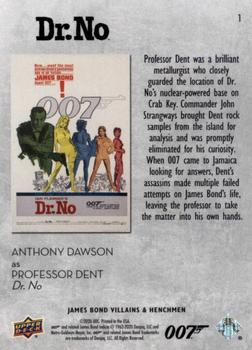 2021 Upper Deck James Bond Villains & Henchmen #1 Professor Dent Back