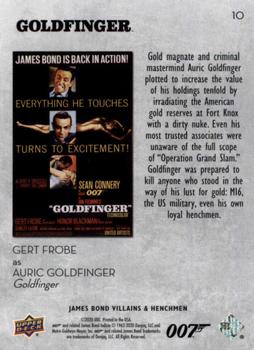 2021 Upper Deck James Bond Villains & Henchmen #10 Auric Goldfinger Back