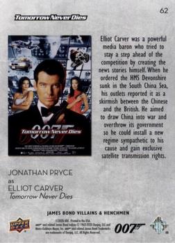 2021 Upper Deck James Bond Villains & Henchmen #62 Elliot Carver Back