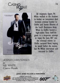 2021 Upper Deck James Bond Villains & Henchmen #74 Mr. White Back