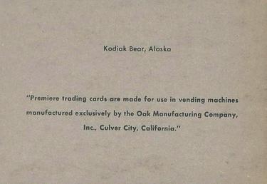 1960 Premiere/Oak Animals (R724-6) #NNO Kodiak Bear Back
