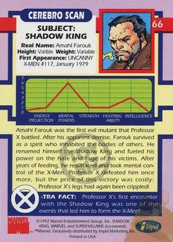 1992 Impel The Uncanny X-Men - Toy Biz #66 Shadow King Back