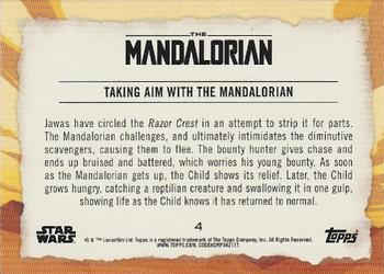 2020 Topps Star Wars The Mandalorian Journey of the Child #4 Taking Aim with the Mandalorian Back