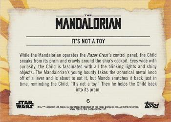 2020 Topps Star Wars The Mandalorian Journey of the Child #6 It’s Not a Toy Back