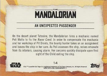 2020 Topps Star Wars The Mandalorian Journey of the Child #14 An Unexpected Passenger Back