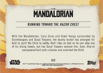 2020 Topps Star Wars The Mandalorian Journey of the Child #22 Running Toward the Razor Crest Back