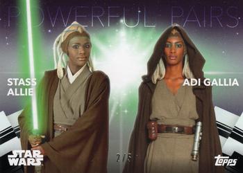 2020 Topps Women of Star Wars - Powerful Pairs Black #PP-13 Stass Allie / Adi Gallia Front