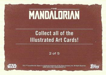 2020 Topps Star Wars The Mandalorian Journey of the Child - Illustrated Art Green #2 The Child Back