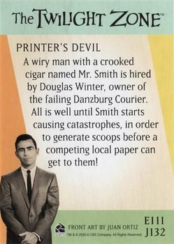 2020 Rittenhouse Twilight Zone Archives #J132 Printer's Devil Back