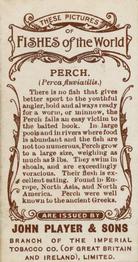 1903 Player's Fishes of the World #NNO Perch Back