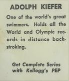 1948 Kellogg's PEP #NNO Adolph Kiefer Back