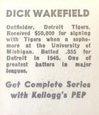 1948 Kellogg's PEP #NNO Dick Wakefield Back