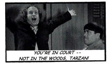 2016 RRParks Chronicles of the Three Stooges - Stooge Laffs Mini Singles #54 You're in court -- Not in the woods, Tarzan! Front