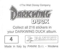 1991 Panini Disney's Darkwing Duck Stickers #4 Sticker 4 Back