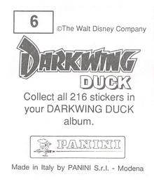 1991 Panini Disney's Darkwing Duck Stickers #6 Sticker 6 Back
