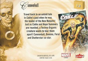 2019 Flair Marvel - Gold #12 Cannonball Back