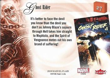 2019 Flair Marvel - Gold #27 Ghost Rider Back