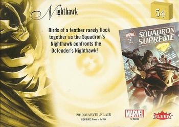 2019 Flair Marvel - Gold #54 Nighthawk Back