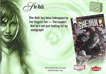 2019 Flair Marvel - Gold #65 She-Hulk Back