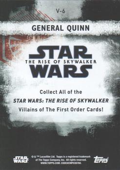 2020 Topps Star Wars: The Rise of Skywalker Series 2  - Villains of The First Order #V-6 General Quinn Back