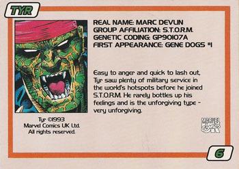 1993 Marvel UK Gene #6 Tyr Back