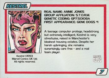 1993 Marvel UK Gene #7 Kestrel Back