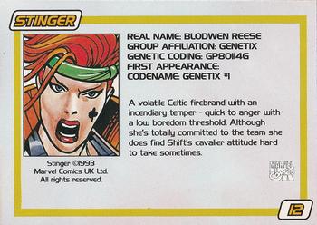 1993 Marvel UK Gene #12 Stinger Back