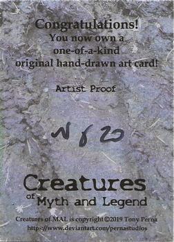 2019 Perna Studios Creatures of Myth and Legend - Artist Proof Sketch #NNO Mary Zorilita Bellamy Back