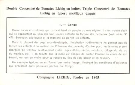 1959 Liebig Comment elles portent leur enfant (How Children Are Carried) (French Text) (F1705, S1708) #1 Congo Back