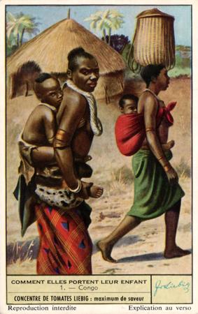 1959 Liebig Comment elles portent leur enfant (How Children Are Carried) (French Text) (F1705, S1708) #1 Congo Front