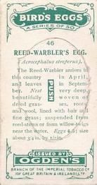 1926 Ogden's British Bird's Eggs (Cut-outs) #46 Reed-Warbler Back