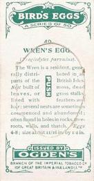 1926 Ogden's British Bird's Eggs (Cut-outs) #49 Wren Back