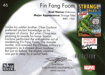2020 SkyBox Marvel Masterpieces #46 Fin Fang Foom Back