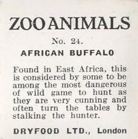 1955 Dryfood Zoo Animals #24 African Buffalo Back