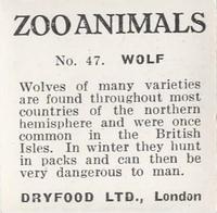 1955 Dryfood Zoo Animals #47 Wolf Back