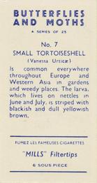 1957 Mills Butterflies and Moths #7 Small Tortoiseshell Back