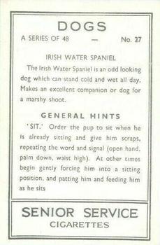 1939 Senior Service Dogs #27 Irish Water Spaniel Back